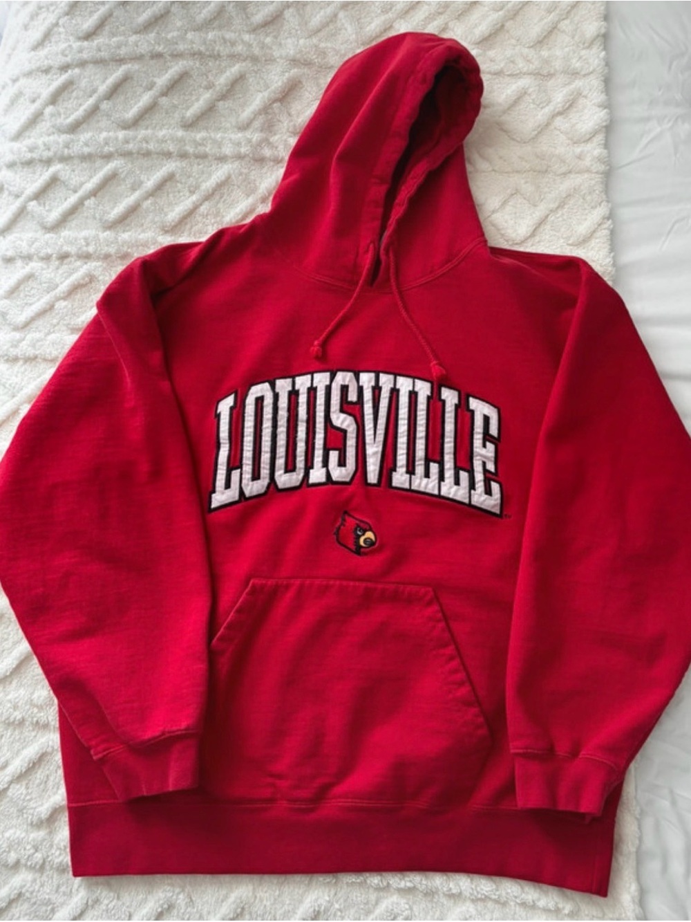 J. America Louisville Red Crewneck Pullover Hoodie